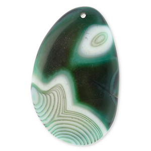 Naturstein Anh&auml;nger Achat Oval Multicolour green-black-white