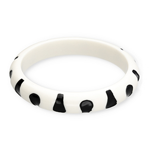 Resin-Armb&auml;nder Bangle White-black