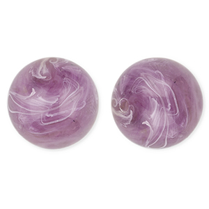 20 mm Acrylperlen Rund Purple-brown-marble