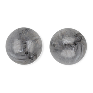 16 mm Acrylperlen Rund Grey-marble
