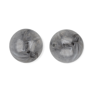 12 mm Acrylperlen Rund Grey-marble