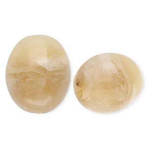 Acrylperlen Oval Beige brown-marble