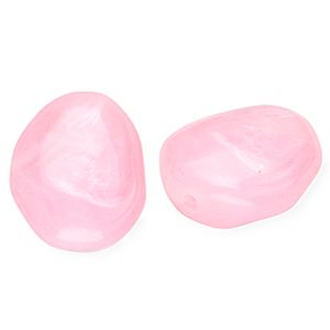 Acrylperlen Eierf&ouml;rmig Pink-marble