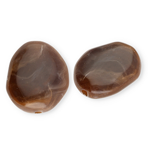 Acrylperlen Eierf&ouml;rmig Brown-marble