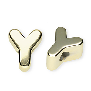 Buchstaben Perlen aus Acryl Y Gold