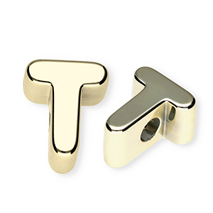 Buchstaben Perlen aus Acryl T Gold