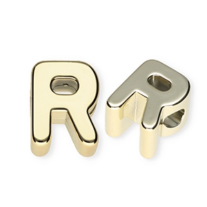 Buchstaben Perlen aus Acryl R Gold
