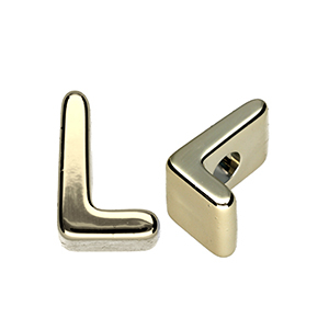 Buchstaben Perlen aus Acryl L Gold