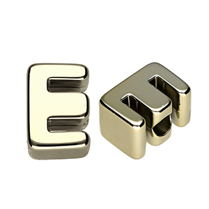 Buchstaben Perlen aus Acryl E Gold