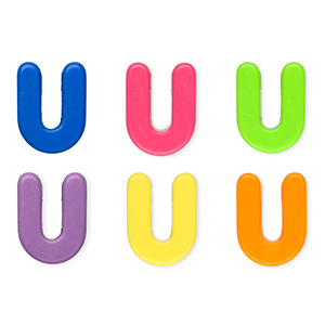Buchstaben Perlen aus Acryl U Multicolour