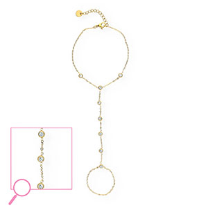 Handketten aus Stainless Steel - Rostfreiem Stahl Gold-crystal