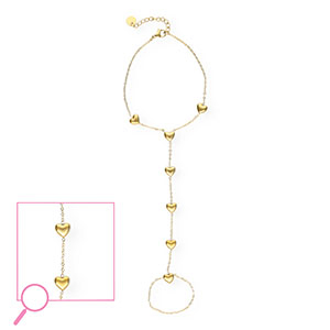 Handketten aus Stainless Steel - Rostfreiem Stahl Herz Gold