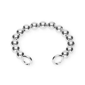 BY31&reg; Ohrringe aus Stainless Steel - Rostfreiem Stahl Ear Cuff Kugeln mit 2 &Ouml;sen Silver