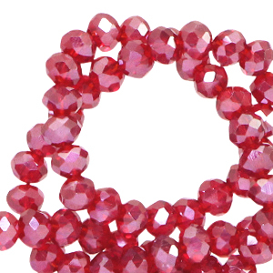 Top Glas Facett Perlen 8x6mm rondellen Raisin torte red-amber coating