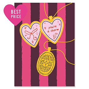 BY31&reg; SchmuckKarten "You're a charm" Dark brown-magenta pink-gold