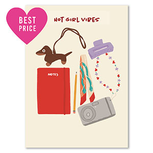 BY31&reg; Schmuck Karten "Hot girl vibes" Off white-red-lilac-brown