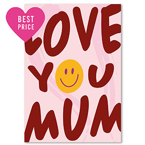 BY31&reg; Schmuck Karten "Love you mum" Burgundy red-pink-yellow-lilac
