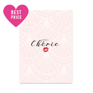Schmuck Karten "Merci Ch&eacute;rie" Light pink