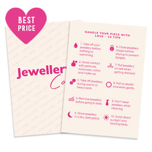 BY31&reg; Schmuck Karten "Jewellery care" Englisch Off white-pink
