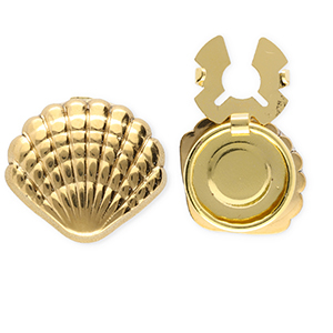 Knopfabdeckung aus Stainless Steel - Rostfreiem Stahl Muschel Gold