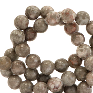 Naturstein Perlen Calcit 8mm Fossil grey