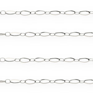 Stainless Steel - Rostfrei Stahl Schmuckzubeh&ouml;r Gliederkette  Silber