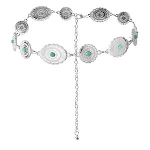 Bauchkettchen Bohemian Silver-turquoise