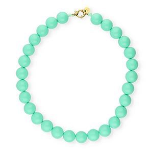 BY31&reg; 16 mm Acrylperlen Kette shiny Cabbage green 13-5714 TCX-gold