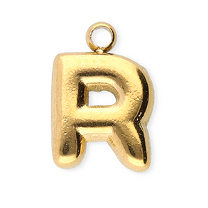 Stainless Steel - Rostfrei Stahl Anh&auml;nger Buchstaben R Gold