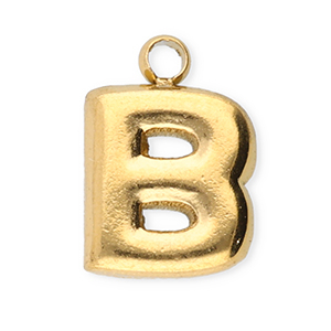 Stainless Steel - Rostfrei Stahl Anh&auml;nger Buchstaben B Gold