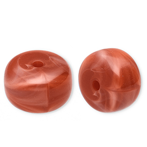 Acrylperlen Disc Rust red-marble