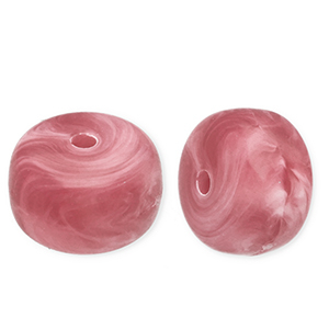 Acrylperlen Disc Warm pink-marble