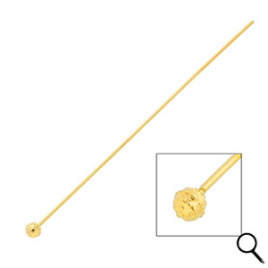 BY31&reg; Stainless Steel - Rostfrei Stahl Schmuckzubeh&ouml;r Nietstifte mit Kugel 70 mm Gold