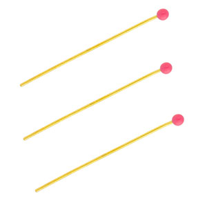 BY31&reg; Stainless Steel - Rostfrei Stahl Schmuckzubeh&ouml;r Nietstifte mit Kugel 35 mm Gold-magenta pink