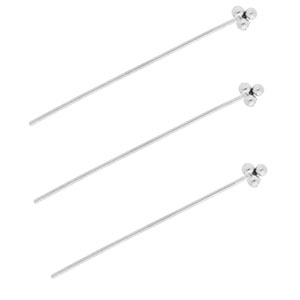 BY31&reg; Stainless Steel - Rostfrei Stahl Schmuckzubeh&ouml;r Nietstifte mit Kugeln 35 mm Silver