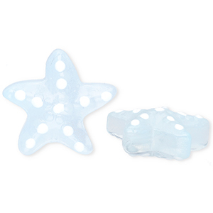 Handgefertigt Glasperlen Seestern Transparent light blue-white