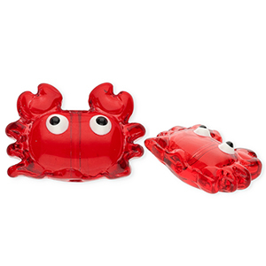 Handgefertigt Glasperlen Krabbe Transparent red-white-black