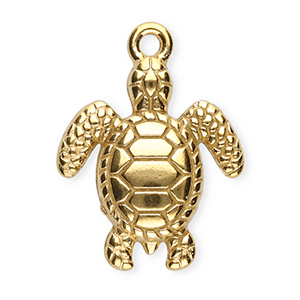 Stainless Steel - Rostfrei Stahl Anh&auml;nger Schildkr&ouml;te Gold