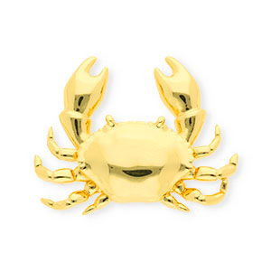 Eco-brass&reg; (nachaltiges Messing) Anh&auml;nger Krabbe Gold