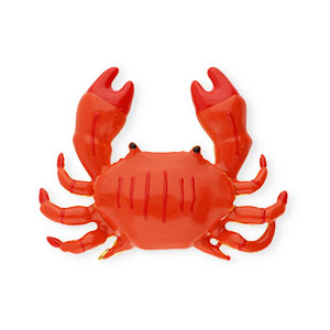Eco-brass&reg; (nachaltiges Messing) Anh&auml;nger Enamel Krabbe Gold-orange-red-black
