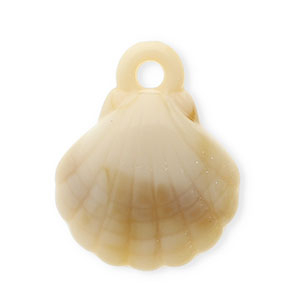 Acryl Anh&auml;nger Muschel Beige-brown-white