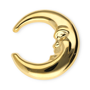 Stainless Steel - Rostfrei Stahl Statement Broschen Mond Gold