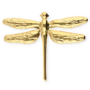 Stainless Steel - Rostfrei Stahl Statement Broschen Libelle Gold