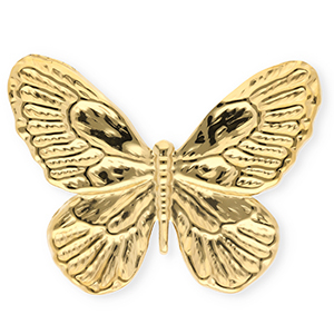 Stainless Steel - Rostfrei Stahl Statement Broschen Schmetterling Gold