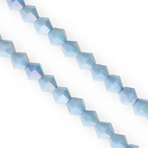 Glas Top Facett Perlen Bicone 6&nbsp;mm Blue-AB coating