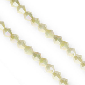 Glas Top Facett Perlen Bicone 6&nbsp;mm Lime-AB coating