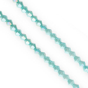 Glas Top Facett Perlen Bicone 4&nbsp;mm Cyan blue-AB coating