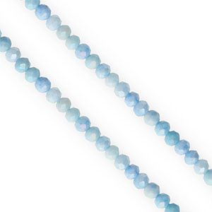 Top Glas Facett Perlen 4x3 mm Rondellen Blue-AB coating