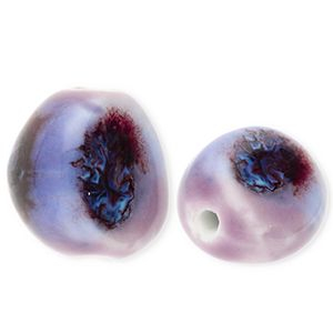 Perlen Keramik Irregular Purple-blue-port red