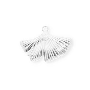 Stainless Steel - Rostfrei Stahl Anh&auml;nger Ginkgoblatt Silver